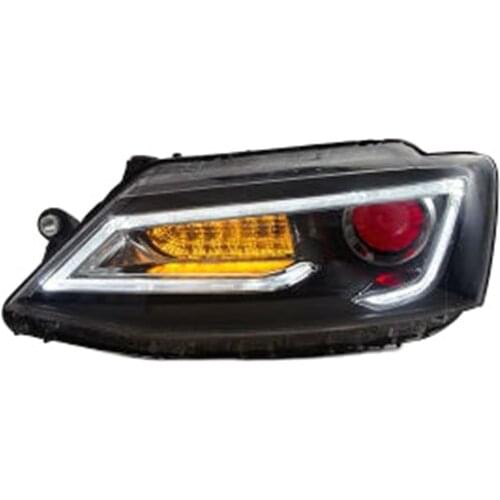 Goodmolds Car Head Light Fit for Volkswagen Jetta Sagitar 2012-2017 Head Lamp with Moving Signal+demo Car Headlight Assembly