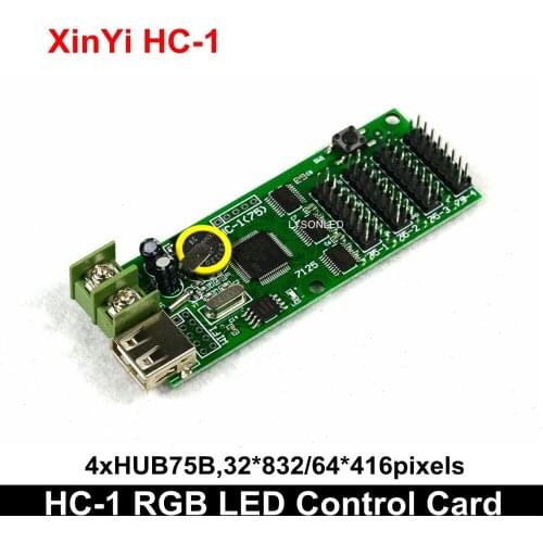 Free Shipping 5pcs/Lot XY-UA/ HC-1 Full Color Gray Background Animation LED Control Card RGB Display