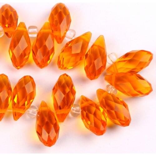 6x12mm Teardrop Beads Crystal Glass Beads Crystal orange AB color beads jewelry beading accessories and Decorative clothing DIY