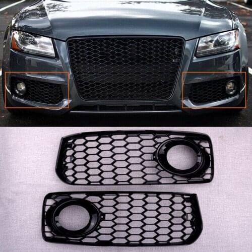 CITALL 8T0807681 8T0807682 1 Pair Front Lower Bumper Fog Light Grill Cover Trim fit for Audi A5 S-Line S5 B8 RS5 2008 2009-2012