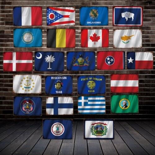 [ DecorMan ] Country France Canada Flag TIN SIGN Custom wholesale Mural Paintings Bar PUB Decor LT-1894