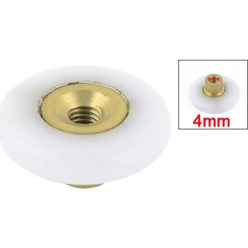 Wardrobe Closet Door 4mm Female Thread 24mm Dia Sliding Rolling Wheel 5 Pcs