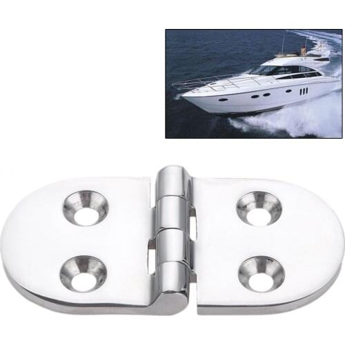 Marine Boats Door Hinge Stamping Cabinet Yacht Round Side 76x38x3.3mm Flush Hatch Compartment Hinges Stainless Steel