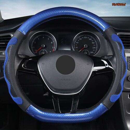 KAHOOL Leather Car Steering Wheel Cover For Hondas Civics CRV BRV Fit Jazz Accords City Freed Mobilio Stream