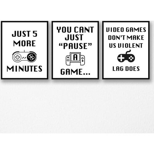 Video Game Canvas Painting Wall Painting Canvas Gamer Quotes Nordic Painting Pictures Playroom Decoration Dormitory Painting