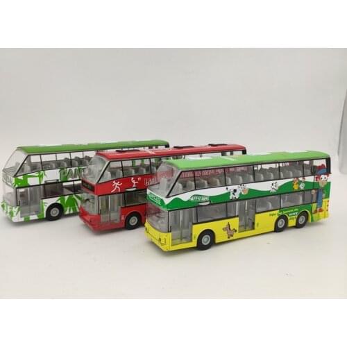 19cm Metal Double Decker Bus Model Decoration Toy Car Collect Toy Figures Model