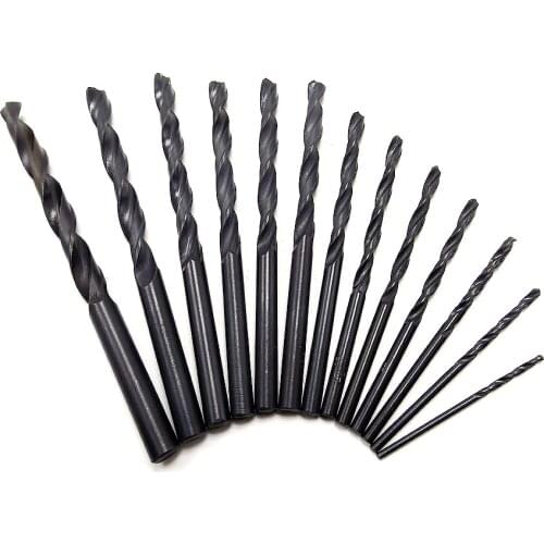 HOEN 1.5mm-6.5mm Metal Woodworking Tool Set High Speed Steel Nitriding Twist Drill / Straight Shank 13pcs Nitrided Drill