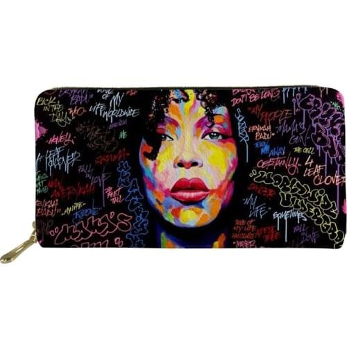 2020 New Fashion Leather Lady Wallet Black Girl Printing Ladies Card Package Girl Wallet Female Money Bags Woman Clutch
