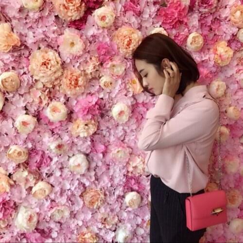 New flower wall wedding props wedding simulation background flower wall decoration hydrangea rose silk flower photo window