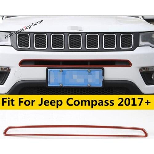 Yimaautotrims Front Below Grille Grill Air Condition AC Vent Outlet Decoration Cover Trim Fit For Jeep Compass 2017 - 2020 ABS