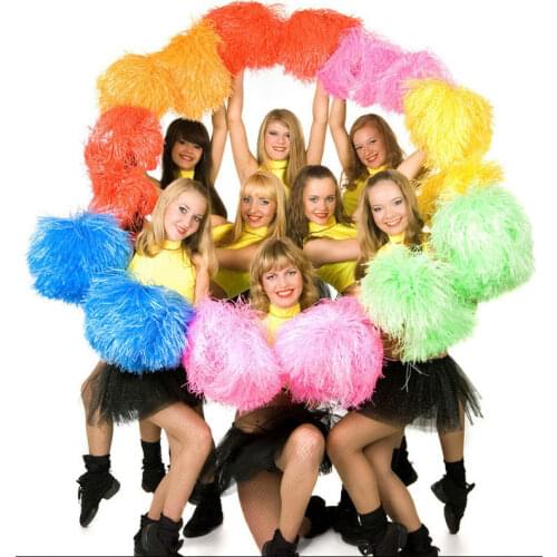 Plastic color cheerleader pompon (2pcs/lot) Cheerleading Pom Poms Cheerleaders Props Suitable for increasing atmosphere