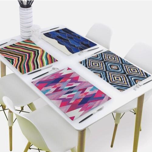 Stripe Printing Dish Mat Drink Coasters Bohemian Geometricpattern Dessous Verre Placemat Happy Kitchen Supplies Servilletas Tela