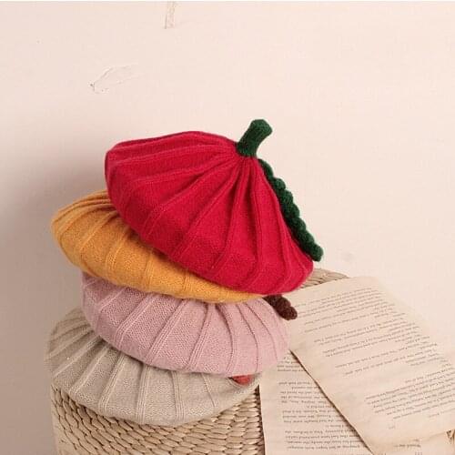 FOCUSNORM 2-6Y Infant Baby Girls Knit Hats Solid Autumn Winter Fashion Beanies Caps 7 Colors