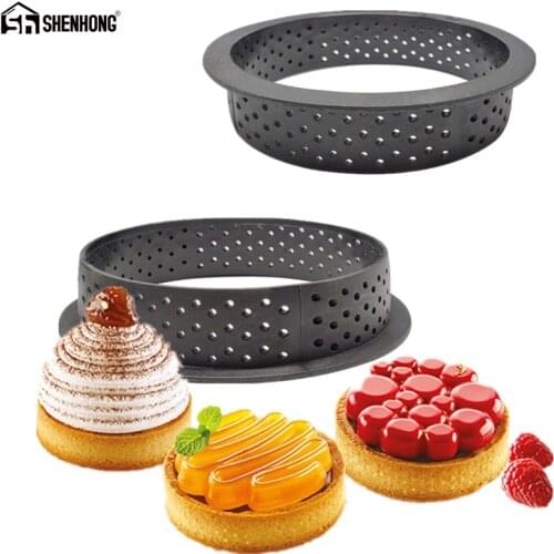 SHENHONG Tart Ring Tartlet Molds French Dessert Mousse Fruit Quiche Cake Mold Lemon Tartelettes au Citron Tarte Tatin Cheese Pie