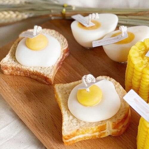 Toast Sliced Bread Square Aroma Candle Silicone Mold Poached Egg Cake Decoration Resin Mold Baking Accessories Candle Making Kit