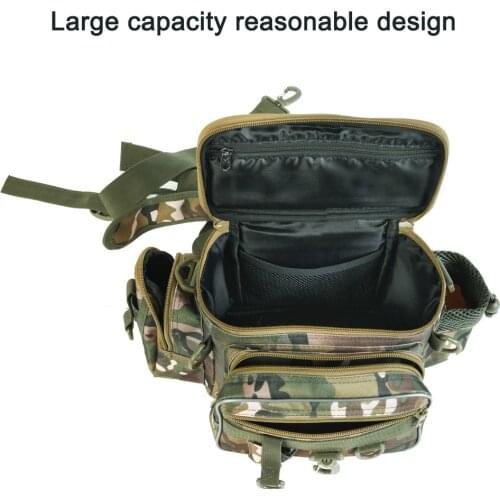 LEO Camouflage New Fishing Bag Large Capacity Multifunctional Lure Fishing Tackle Pack Outdoor Shoulder Bags 16*17*34cm