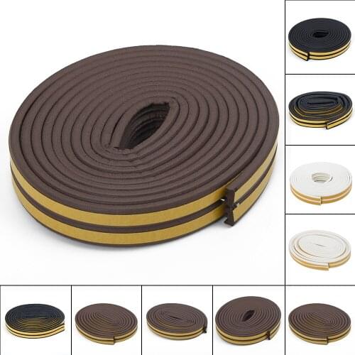 5M Window Door Sealing Strip D/E/P Type Foam Weather Draught Excluder Self Paste Casement Window Door Seal Strip