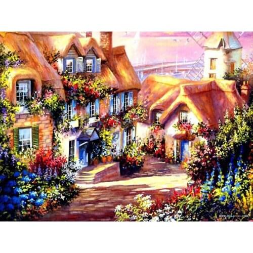 Western Painting Pastoral Painting Painting DIY Full Diamond Painting Cross Stitch Embroidery Home Decor 5D Handcraft JX649