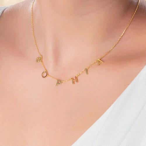 Personalized Stainless Steel Necklaces For Women Custom Small Initials Charm Fashion Clavicle Chain Gift To Girlfriend