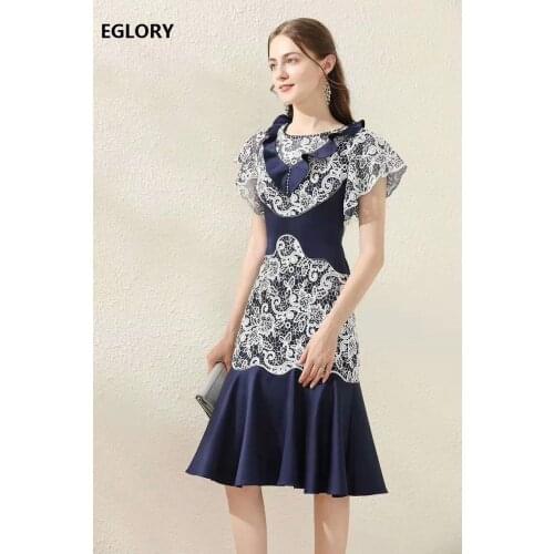 5xl 4xl 3xl Dress Vestidos De Fiesta 2021 Spring Summer Party Cocktail Women Lace Embroidery Ruffle Deco Midi Sexy Mermaid Dress