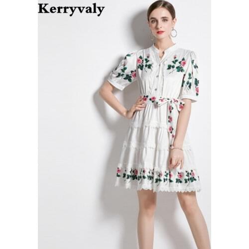 High Quality Summer Hollow White Lace Two-Piece Dress Zomerjurk Dames 2021 High-Waisted Women Party Dress Vestidos De Verano N