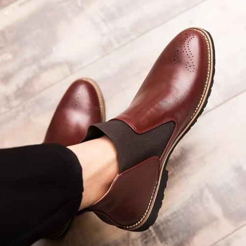 Winter Men Boots Warm Plush Plus Size 38-46 Men Boots Pointed Toe Winter Casual Leather Shoes Men Chelsea Boots