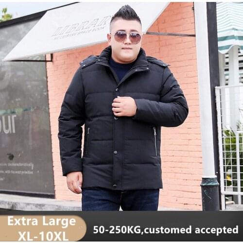 Winter Duck Down Jacket Men 2019 Hooded Black Coats Big Plus Size 7XL 8XL 9XL 10XL customed Clothes Hoodies Mens Thick Parkas