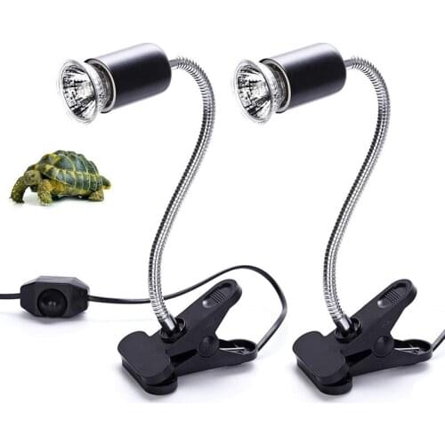 1 Set Reptile Heat Lamps UVA/UVB Bulb Holder With Dimmable Switch Aquarium Basking Lamp for Turtles Tortoise Snake