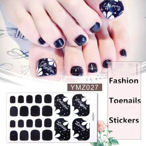 1 Sheet Fashion Multicolor Toenail Stickers Full Cover Self-Adhesive Nail Polish Wraps for Feet Stickers Women Drop Shipping