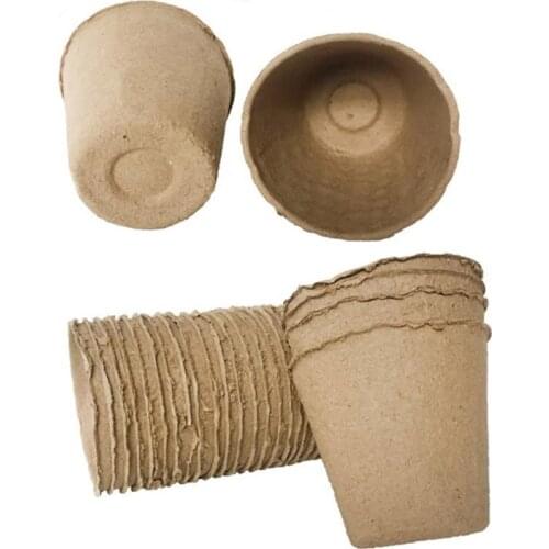 10pcs 50pcs Paper Plant Grow Flowers Pot Nursery Cup Kit Organic Biodegradable EcoFriendly Home Garden Tools