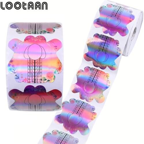 Lootaan 100 pcs/300 pcs Nail Art Extension Forms Manicure Nail Art Builder Stickers Tips for Gel Acrylic Tips Extension Guide