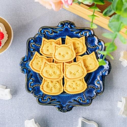 11pcs Cookie Mold Cute Mini Cat Kitty Cookie Biscuit Stamp Press Mould Cookie Cutter Sugarcraft Fondant Cake Decorating Tools
