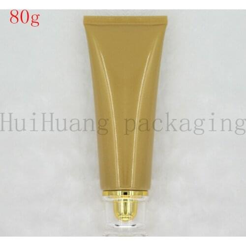 30pcs 80g gold Cosmetic Soft Tube plastic Lotion Containers Empty Makeup squeeze tube Refilable Bottles Emulsion Cream Packaging