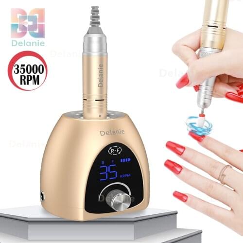 35000RPM Nail Drill Machine For Acrylic Nail Removal Rechargeable Nail Drill Apparatus For Manicure Nail Gel Polisher With Pedal