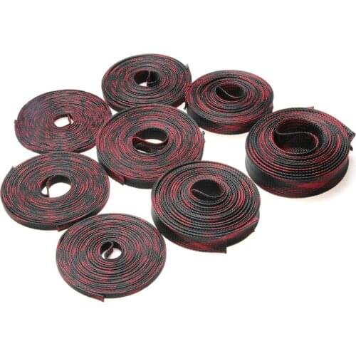 5M 8Sizes Insulation Braided Sleeving 4/6/8/10/12/15/20/25mm Tight PET Expandable Cable Sleeves Wire Gland Cables protection