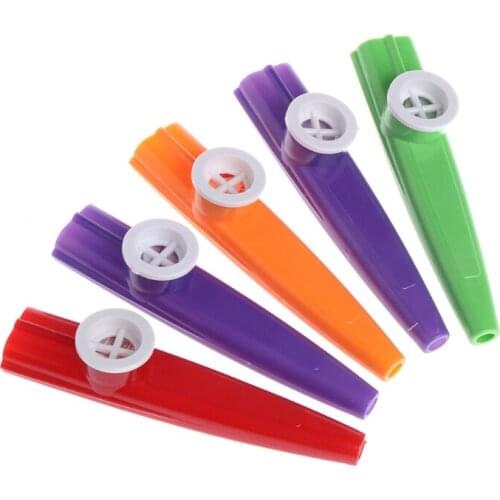 5 Pcs/Set Mixed Color Orff Plastic Kazoo Harmonica Mouth Flute Kids Party Toy Random Color