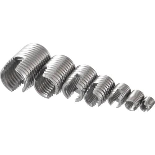 50pcs M3 M4 M5 M6 M8 M10 M12 stainless steel self tapping thread insert kit Helical Insert Self Tapping Slotted Screw