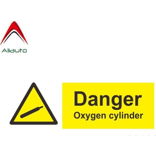 Aliauto Funny Car Sticker Danger Oxygen Cylinder Accessories PVC Decal for Mazda 3 Subaru Golf 4 Mini Cooper Kia Rio,18cm*6cm