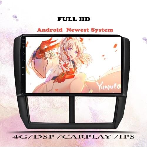 1Din 9"Car Radio GPS Multimedia Player Android Auto For Subaru Forester WRX Impreza 2007-2012 6G+128G QLED Navigation Head Unit