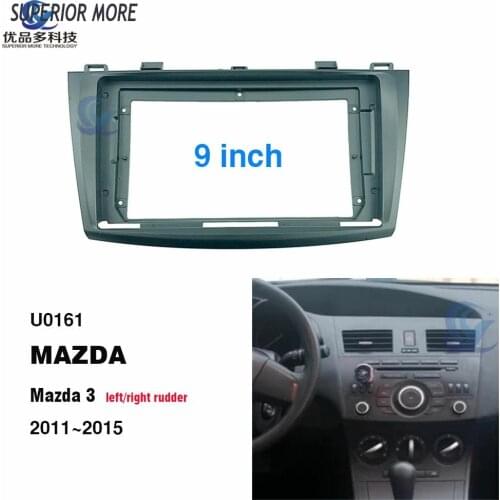 2 din 9 inch car radio Fascias for MAZDA 3 AXELA 2011~2015 Dashboard Frame Installation dvd gps mp5 android Multimedia player