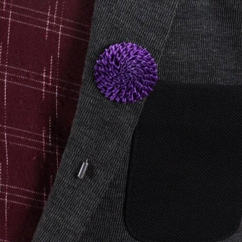 Free shipping , 20 pcs/lot , Satin Lapel Flower Pin , Mens Ruched Rosette Lapel Pins