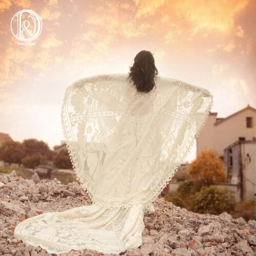 Don&Judy Boho Beige Lace Maternity Dresses with Cape Photography Pregnancy Dress Gown Photo Shoot Party Pregnant Clothes 2021