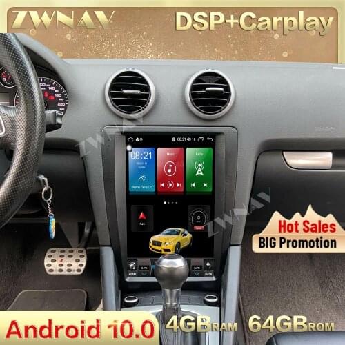 Tesla Style big screen12.1'' Android 10.0 Car multimedia player For AUDI A3 2008 2009 2010 2011 2012 navi radio stereo head unit