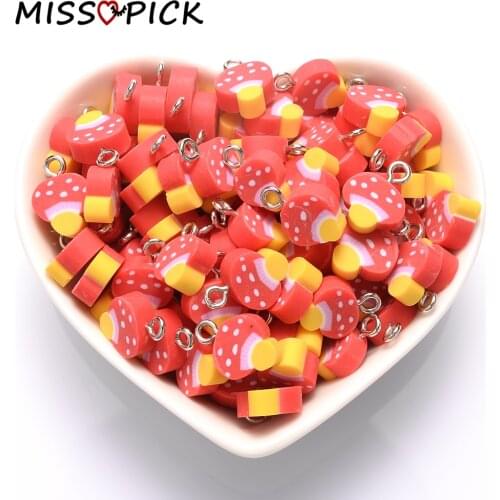 30/50/100pcs 10mm Mushroom Beads Polymer Clay Spacer Loose Beads for Jewelry Crafts Making DIY Handmade Bracelet Accessories