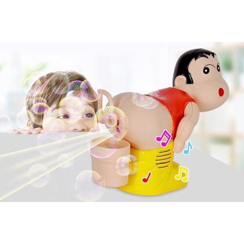 Kids Electric Soap Bubble Blower Fart Blowing Bubble Machine Light Music Funny Joke Toy Fully-Automatic Water Blowing Kids Toys