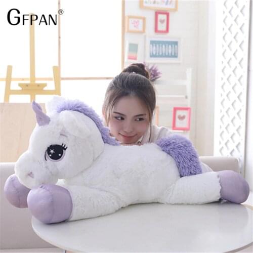Giant 110cm Unicorn Plush Toy Soft Stuffed Cartoon Dolls Animal Horse High Quality Anime For Children Girls