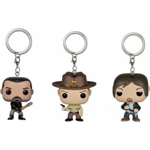 Walking dead Daryl Negan Rick keychain PVC Action Figure Collectible Model toys