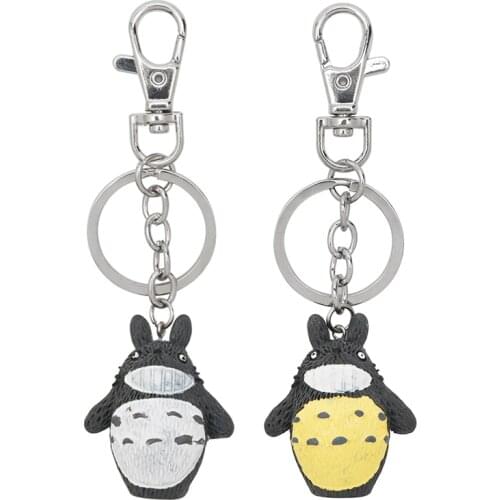 Cute Totoro Keychain Animal 3D Doll Toys Key Rings Women Bag Key Trinket AVP Key Holder Charm Clasp Chain