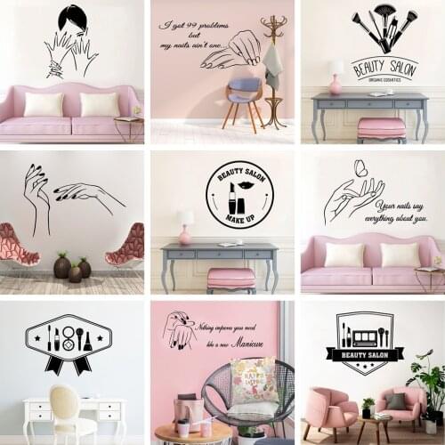 Fashion Beauty Salon Quote Home Decor Wall Stickers For Beauty Room Vinyl Decals Barber Salon Frase Wallpaper Creative Sticker