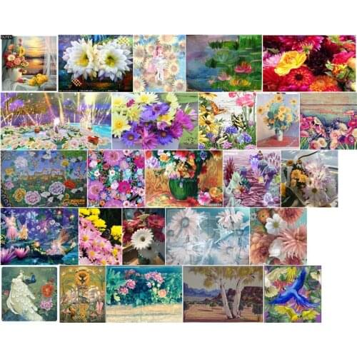 Flowers in the park 14CT 18CT DIY Cross Stitch Embroidery Kits Craft Needlework Set 11CT Printed Canvas Cotton Thread Scenery